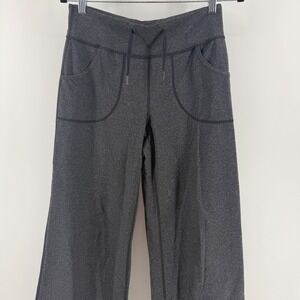Lululemon Still Pant Dark Grey Heathered Wide Leg Yoga‎ Pants Size 4 Tall